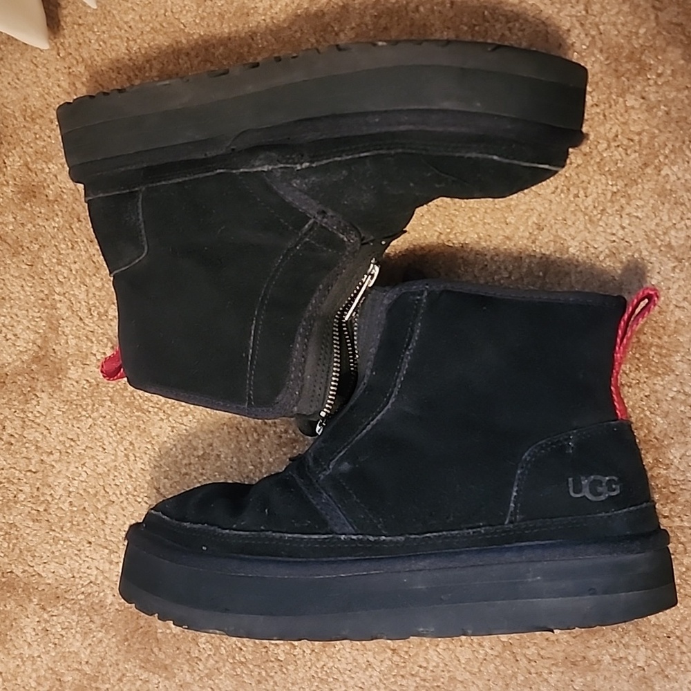 UGG Black Winter Boots with Red Accents - Picture 11 of 13